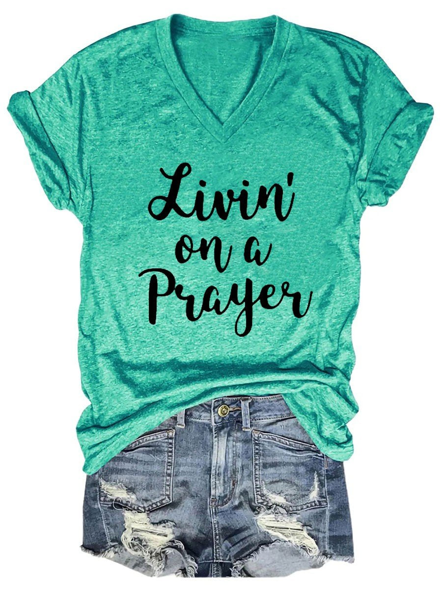 Livin' On A Prayer V-Neck TShirt