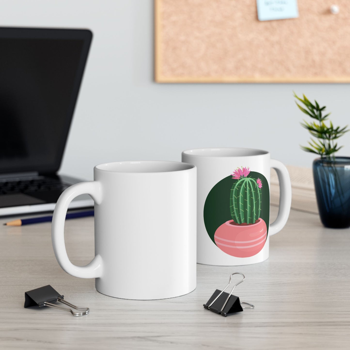 Pink Cactus Ceramic Mug