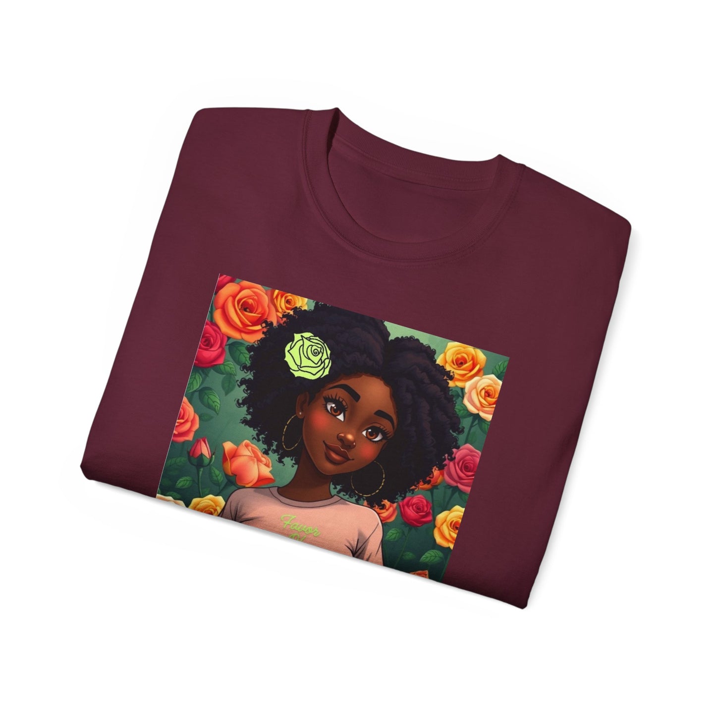 Favor Of Yahuah Tee - Lime Green Rose