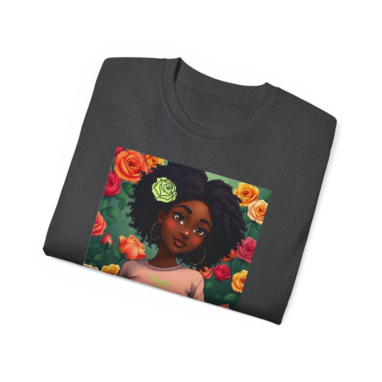 Favor Of Yahuah Tee - Lime Green Rose