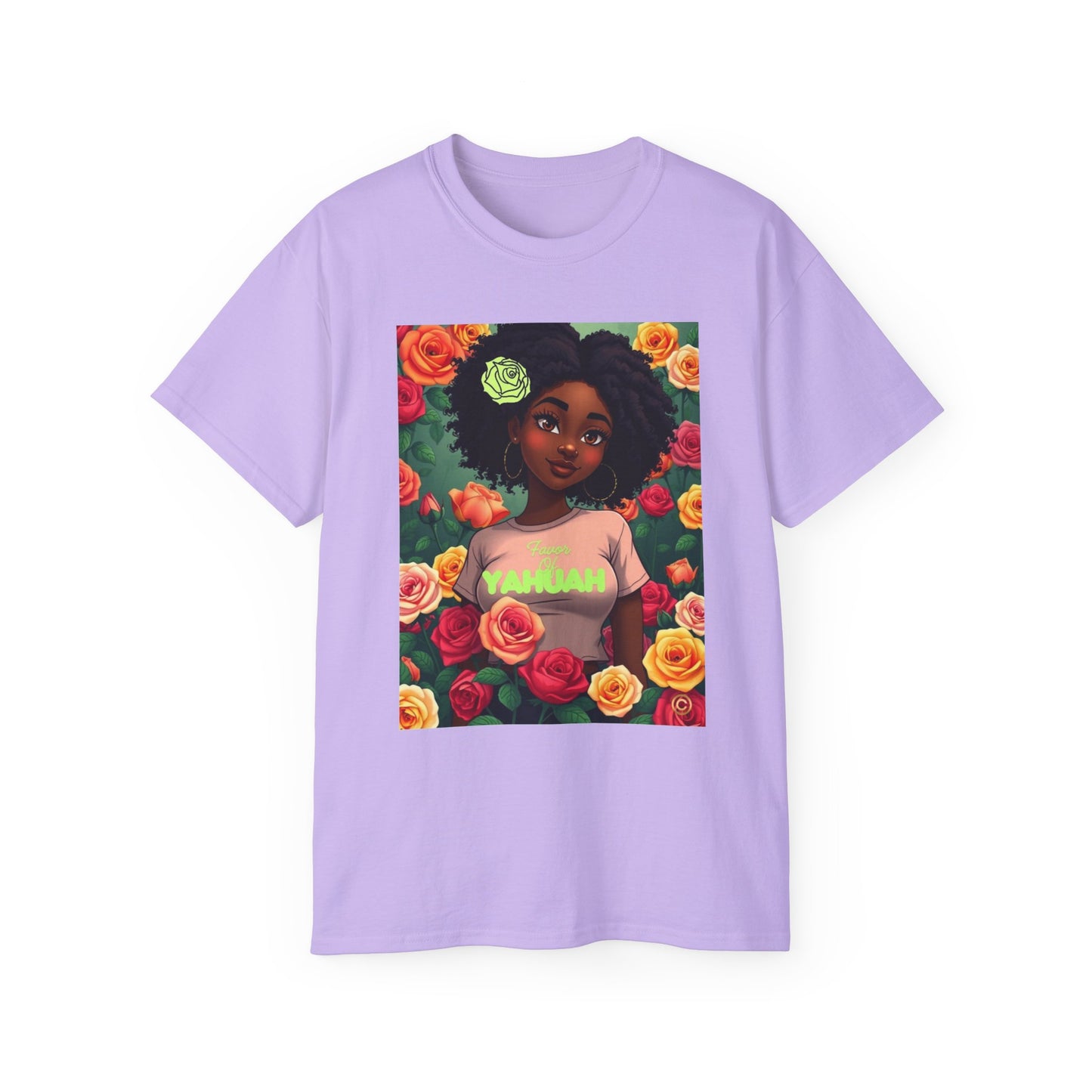 Favor Of Yahuah Tee - Lime Green Rose