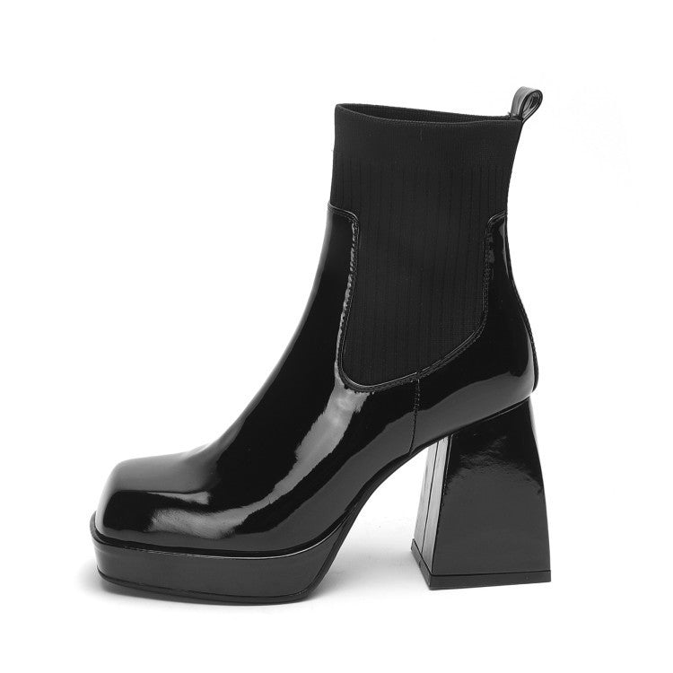 Thick-soled Thick-heeled High-heeled Ankle Boots