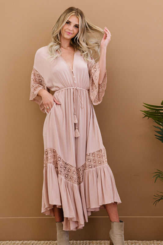 Sweet Lovely by Jen Full Size Isn't She Lovely Lace Detail Jumpsuit