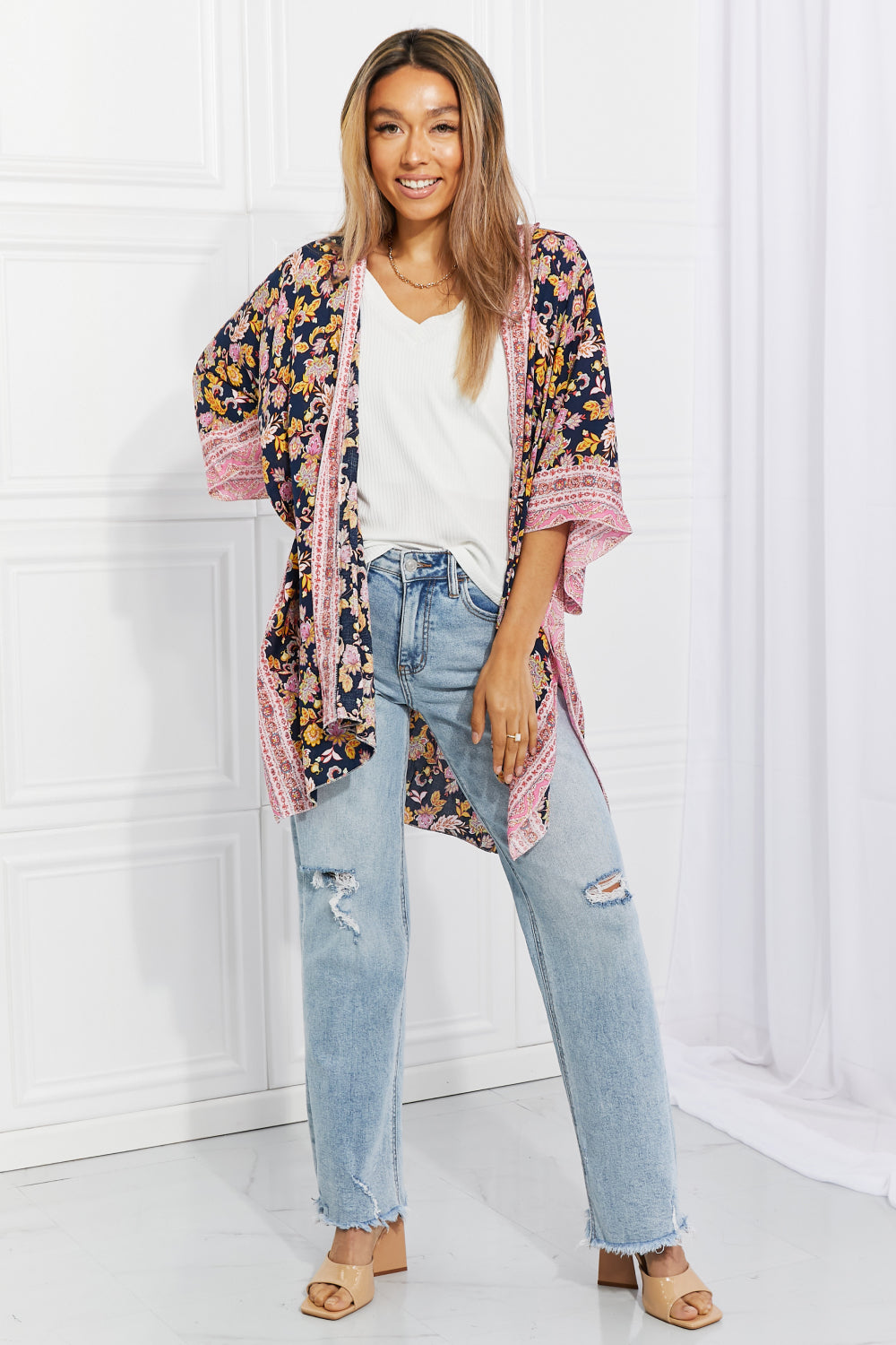 Justin Taylor Sunshine In The Garden Floral Kimono