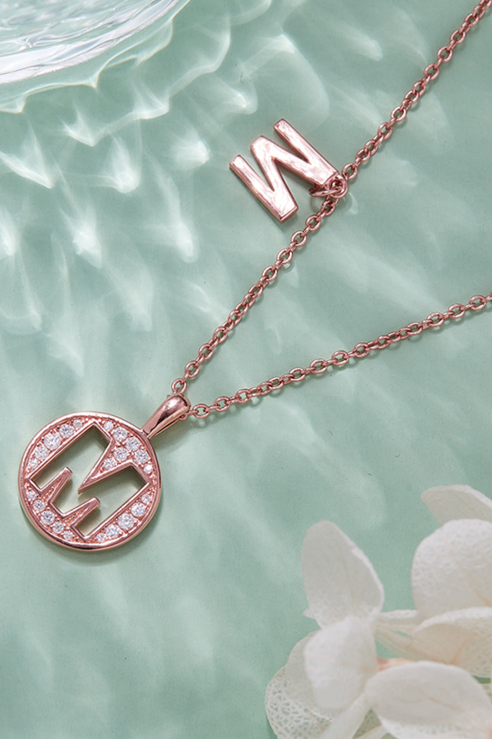 Baeful Moissanite K to T Pendant Necklace