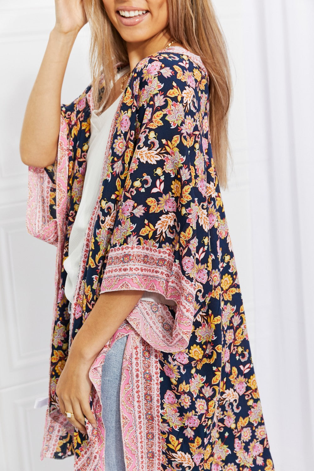 Justin Taylor Sunshine In The Garden Floral Kimono