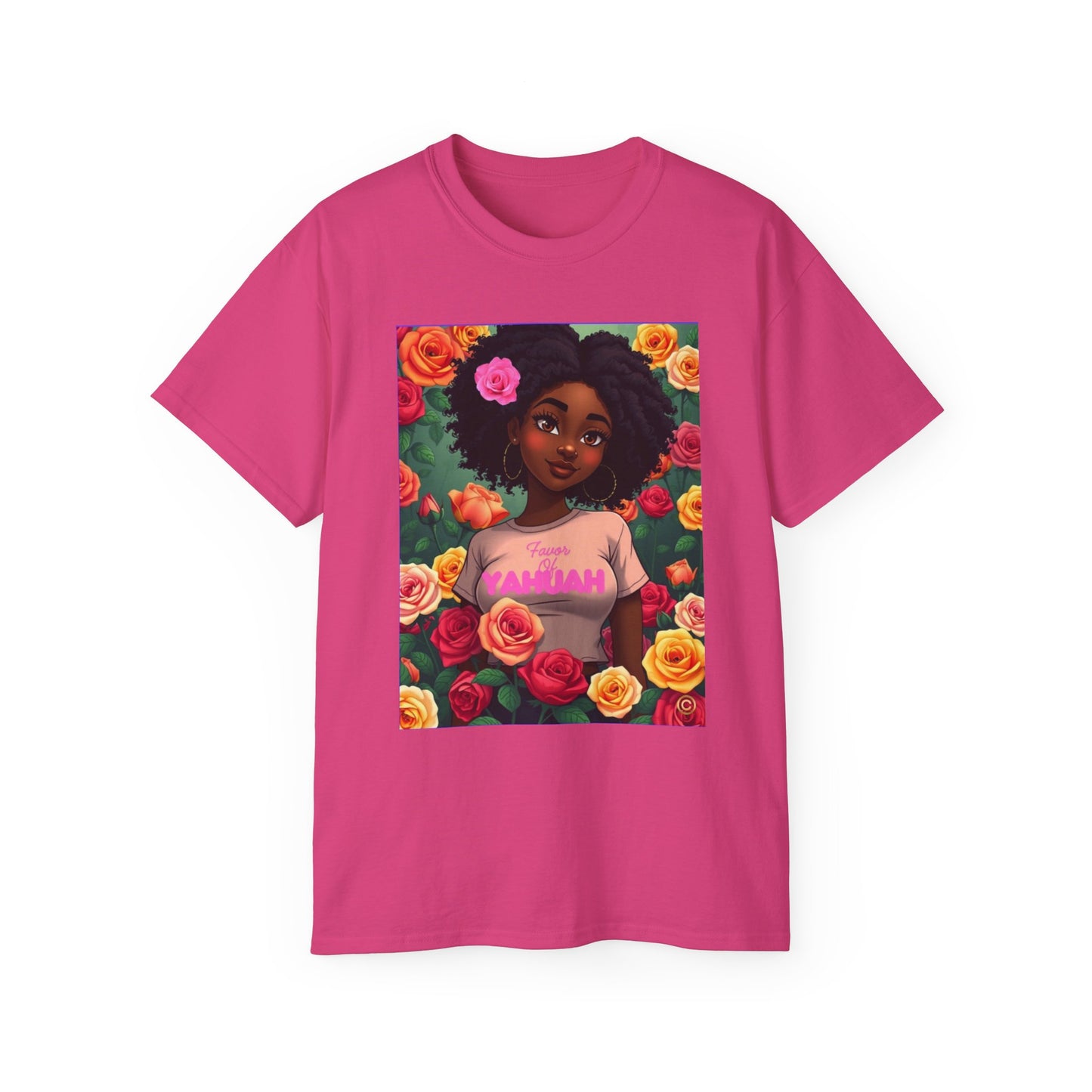 Favor Of Yahuah Tee - Hot Pink Rose