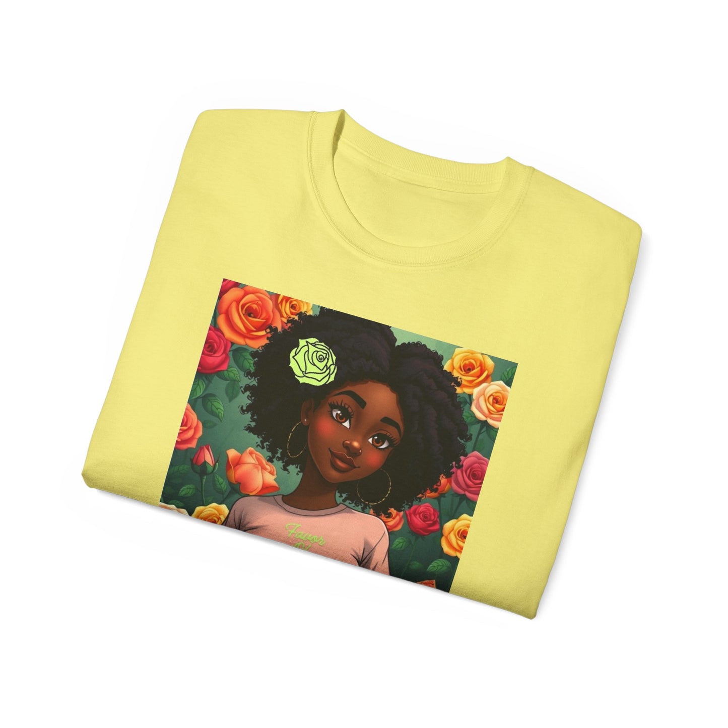 Favor Of Yahuah Tee - Lime Green Rose
