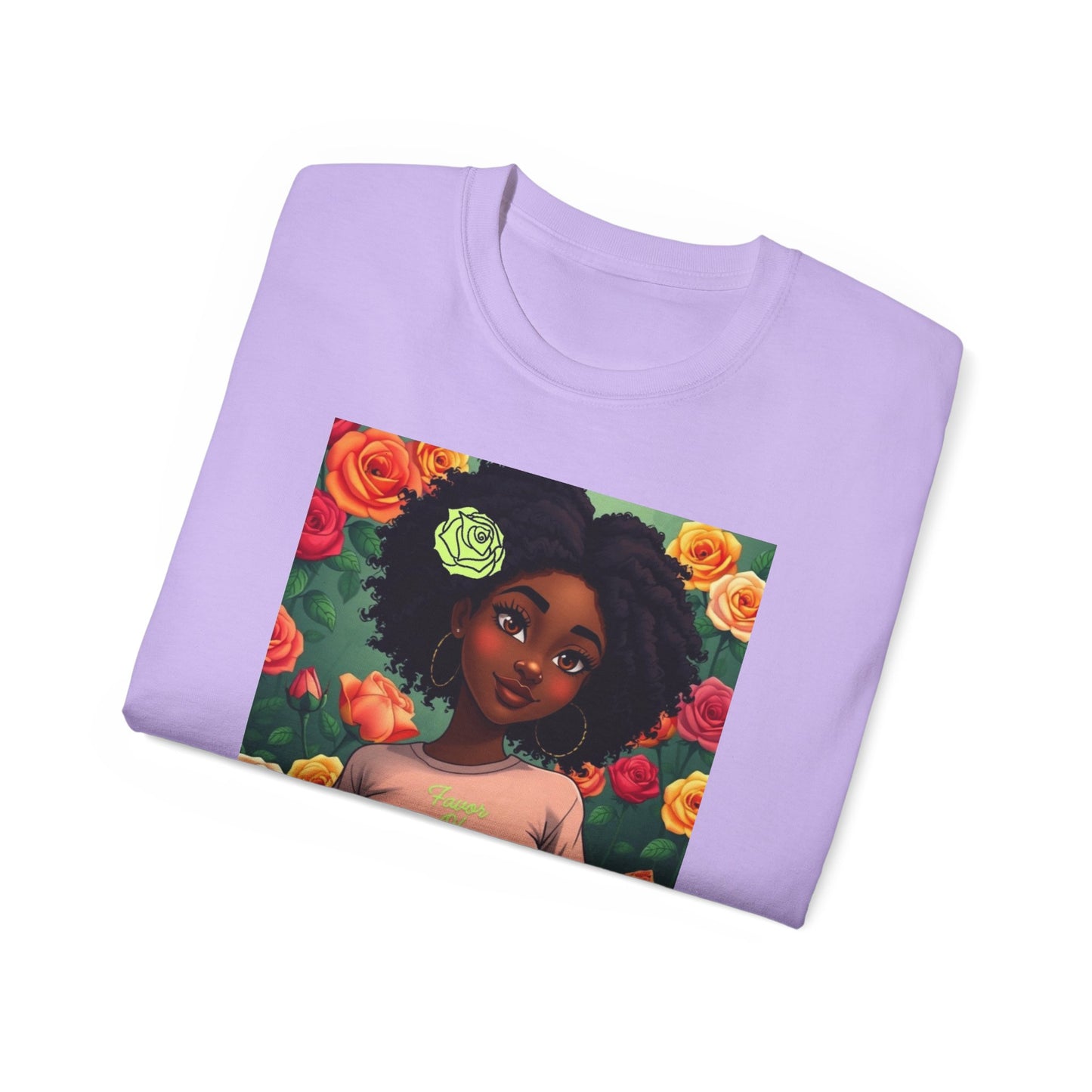 Favor Of Yahuah Tee - Lime Green Rose