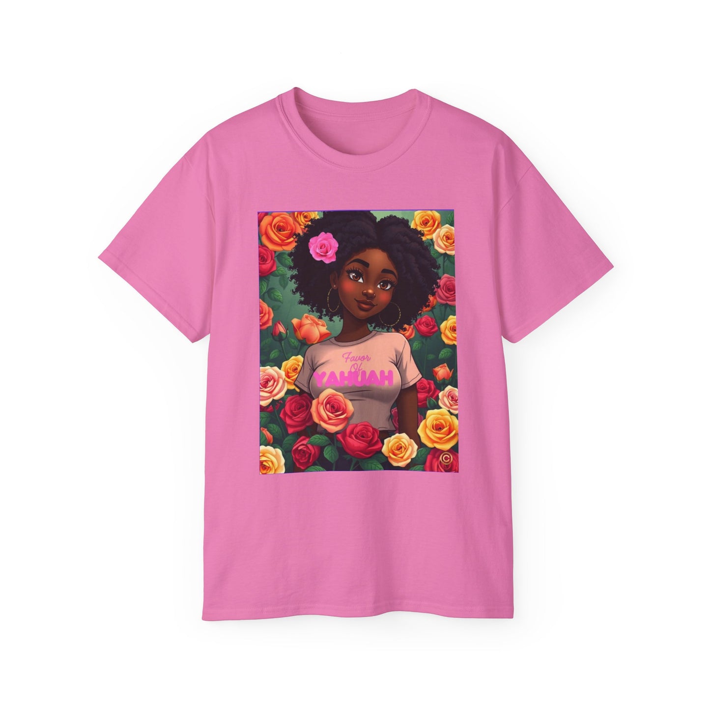 Favor Of Yahuah Tee - Hot Pink Rose