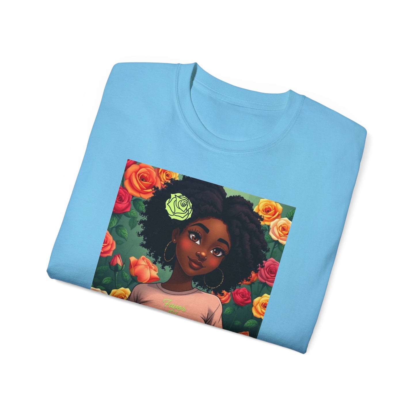 Favor Of Yahuah Tee - Lime Green Rose
