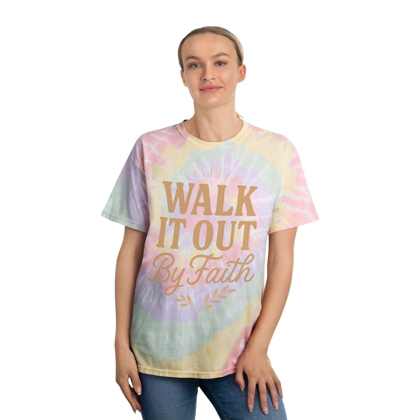 Walk It Out By Faith Tie-Dye Tee — (Hebrews 11:1)