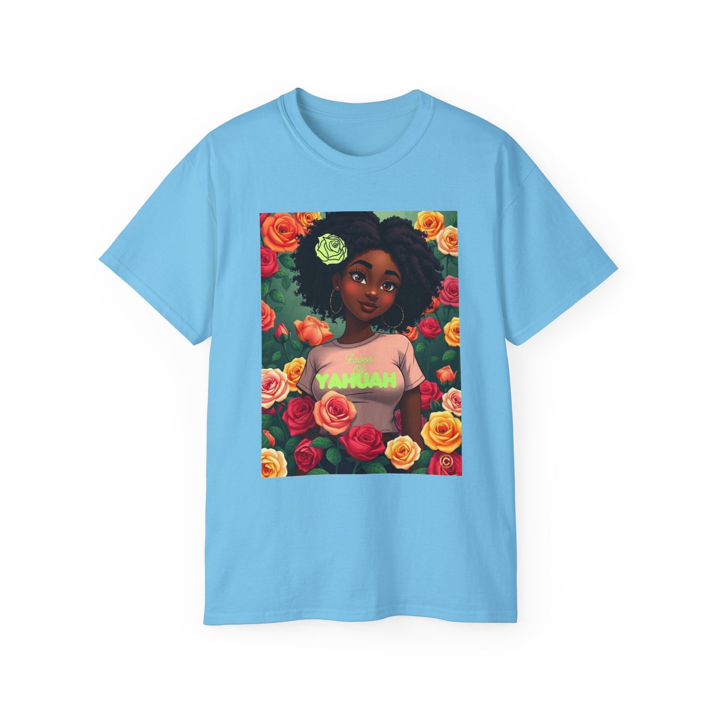 Favor Of Yahuah Tee - Lime Green Rose