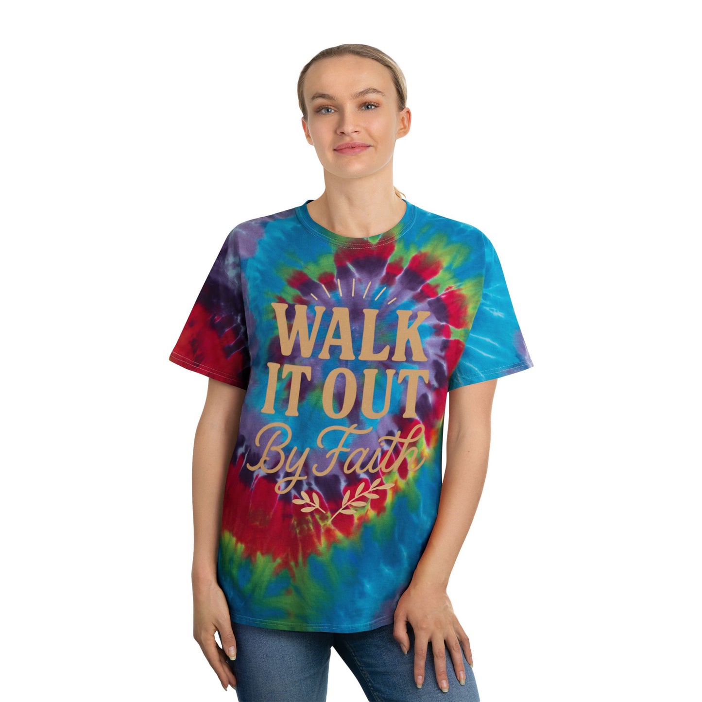 Walk It Out By Faith Tie-Dye Tee — (Hebrews 11:1)