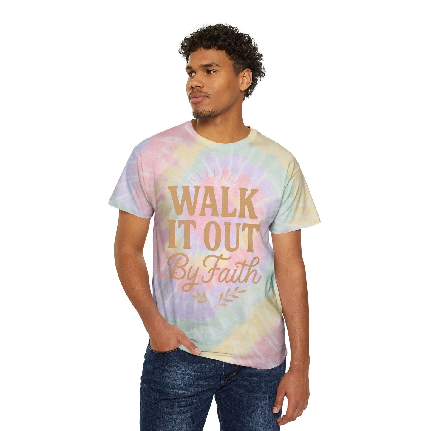Walk It Out By Faith Tie-Dye Tee — (Hebrews 11:1)