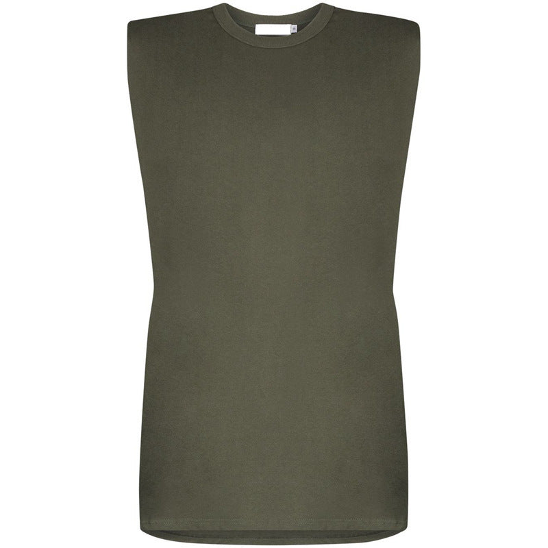 Shoulder Padded T-Shirt Dress Commuter Solid