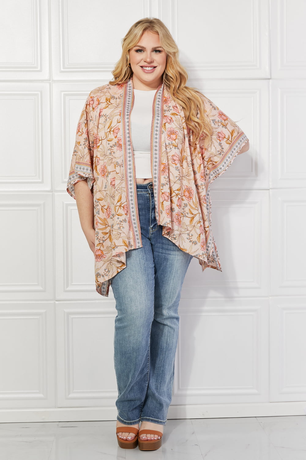 Justin Taylor Floral Leaf Chic Kimono