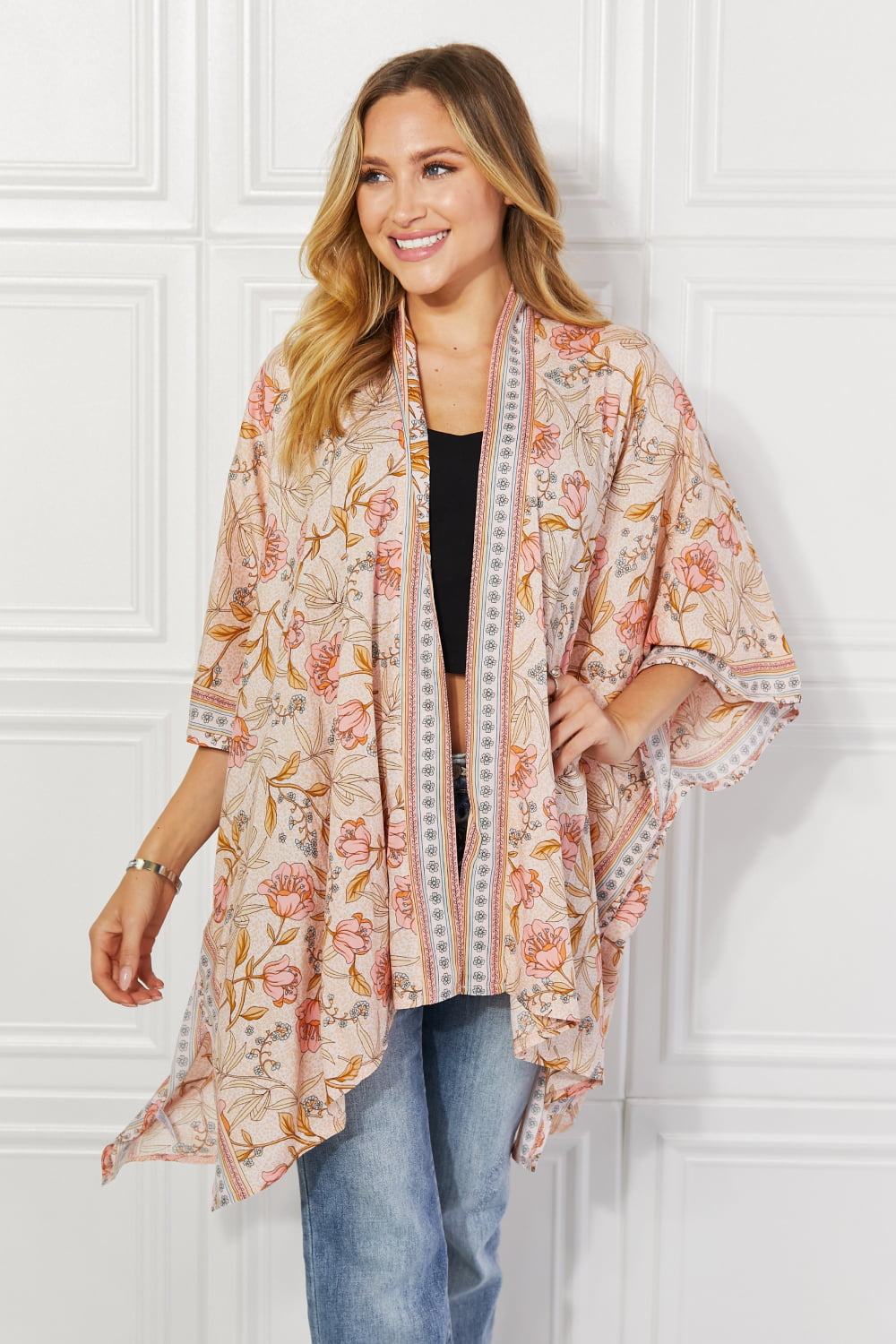 Justin Taylor Floral Leaf Chic Kimono