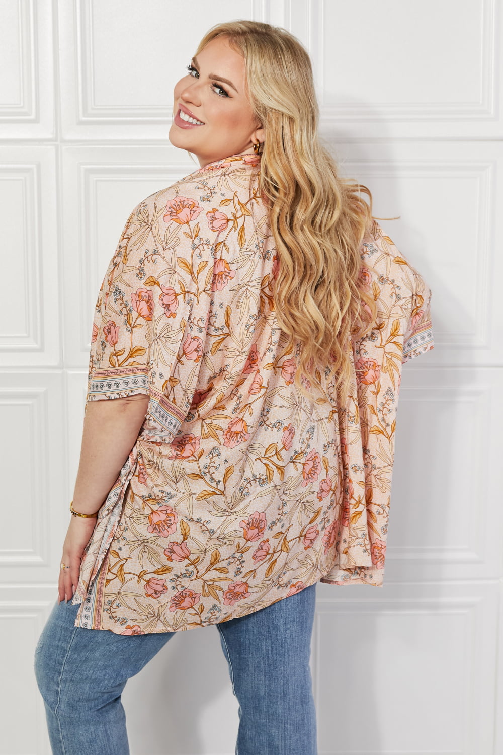 Justin Taylor Floral Leaf Chic Kimono
