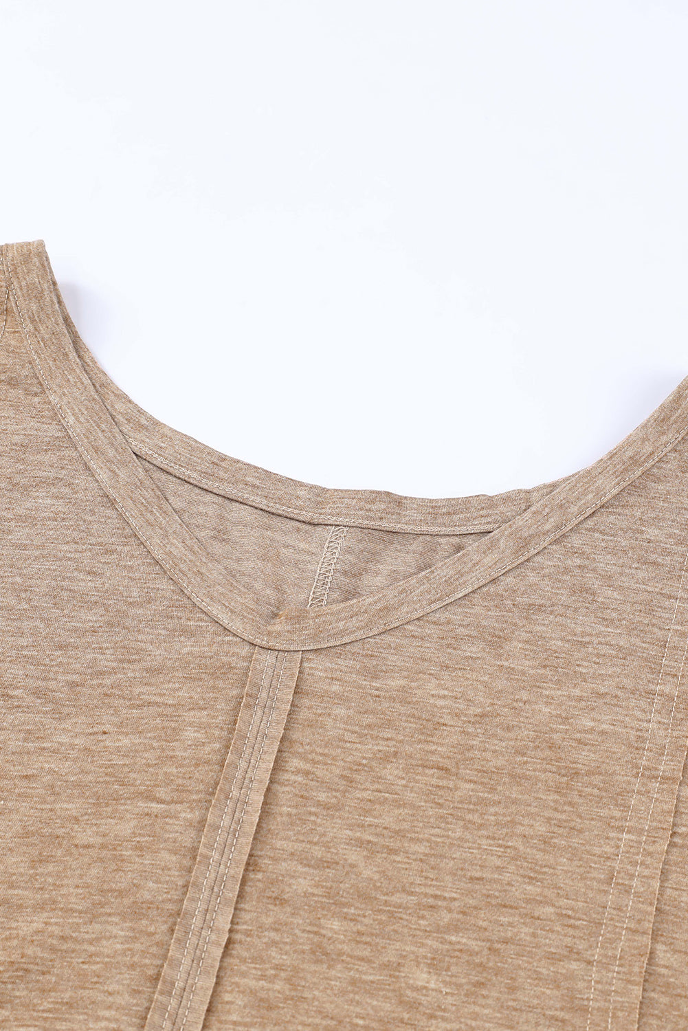 Seam Detail V-Neck Long Sleeve Top