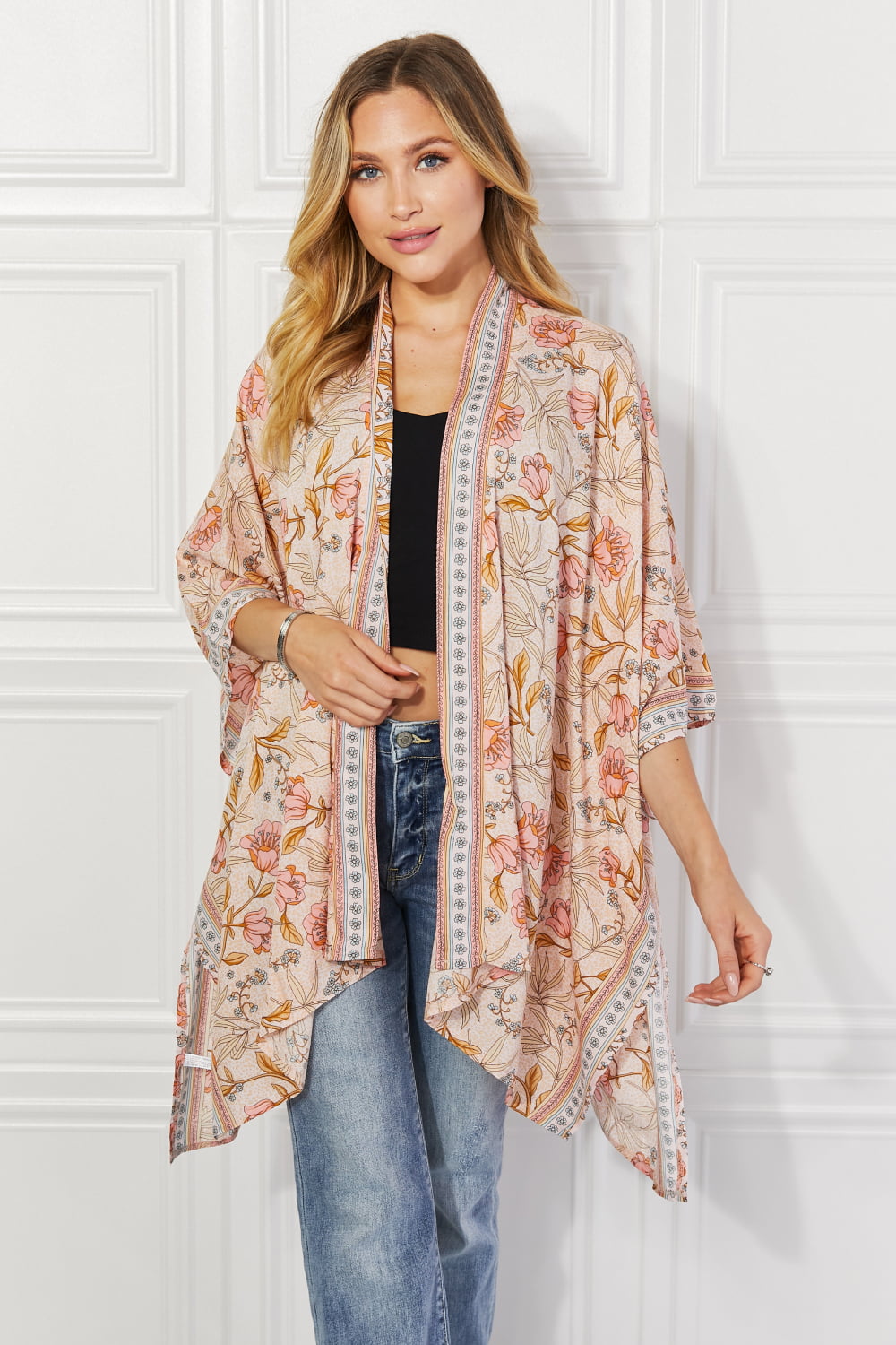 Justin Taylor Floral Leaf Chic Kimono