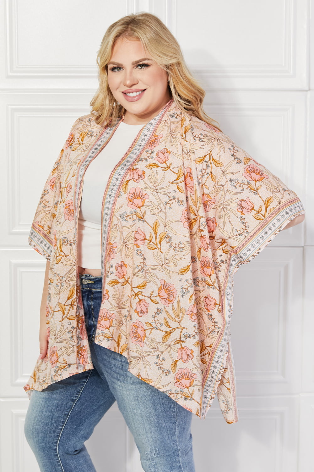 Justin Taylor Floral Leaf Chic Kimono