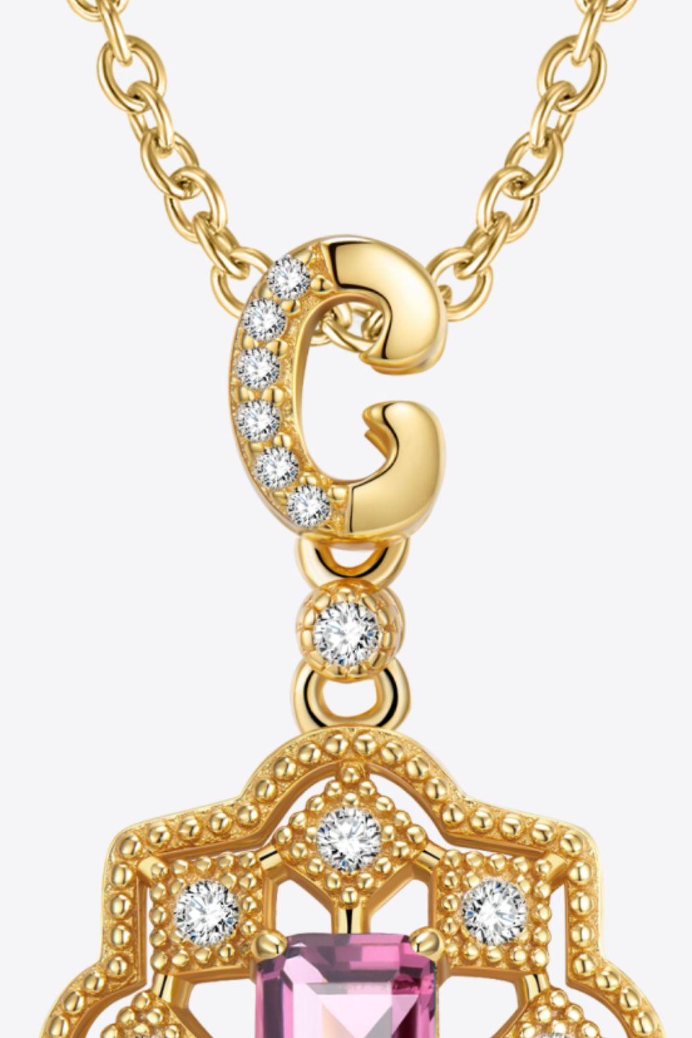 Garnet 18K Gold-Plated Chain-Link Necklace