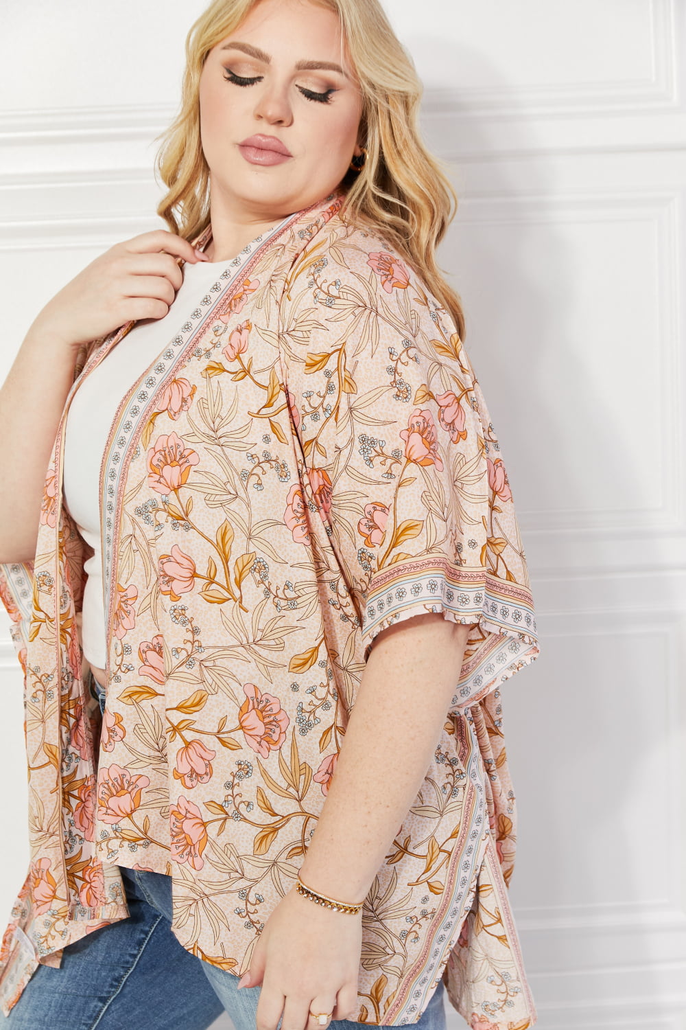 Justin Taylor Floral Leaf Chic Kimono