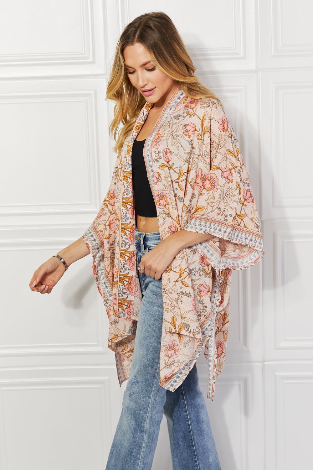 Justin Taylor Floral Leaf Chic Kimono